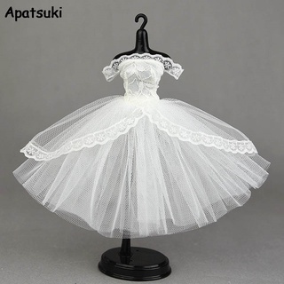 ชุดเดรส Tutu ลูกไม้สีขาวสําหรับตุ๊กตาบลายธ์ชุดราตรีกระโปรง