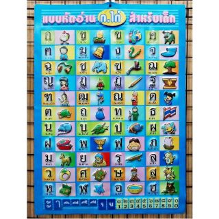 แผ่นภาพโปสเตอร์พลาสติก​A-Z, ก-ฮ, 1-10,​1-100, สระ, วันเดือนปี, ผัก​ ผลไม้, สูตรคูณ​