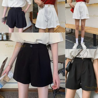 PB001 TARA Short pants กางเกงขาสั้น เอวสูง มีกระเป๋าข้าง ทรงคลาสสิค มีไซร์ S,M,L เนื้อผ้าบาร์บี้ ผ้าดี การันตีคุณภาพ