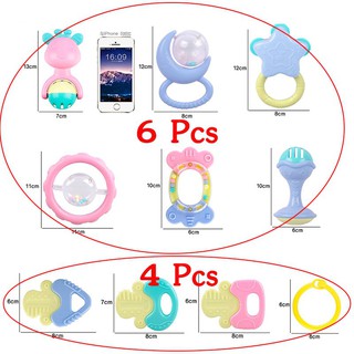 ยางกัด ของเล่น BPA Free ยางกัด4Pcs ชุดเขย่ามีเสียง6Pcs ยางกัดปลอดสารพิษเขย Pacifie Newborn Teether Baby Toys