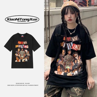 Summer cartoon short-sleeved T-shirt female ins tide high street loose small half-sleeved 2022 new couple tops