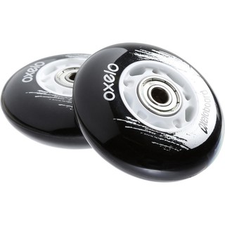 ล้อเวฟบอร์ด OXELO 82a ล้อเวฟบอร์ด OXELO แพ็ค 2 ล้อ (สีดำ) WAVEBOARD WHEELS X2