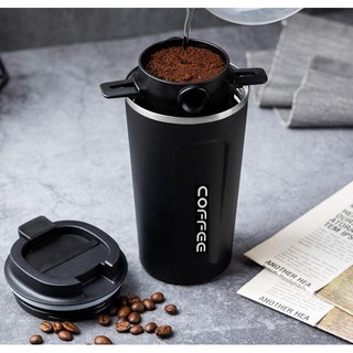 แก้วกาแฟสแตนเลสพกพา 510 มล. พร้อมตัวกรองสแตนเลส STAINLESS STEEL COFFEE MUG WITH  FILTER   TRAVEL MUG WITH  FILTER