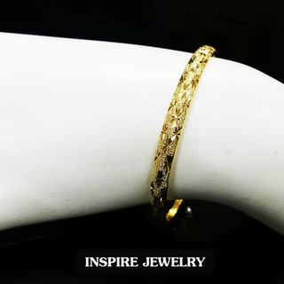 INSPIRE JEWELRY กำไลทองตอกลายแบบร้านทอง งดงามมาก ฟรีไซด์ ปรับขยายได้ แฟชั้นอินเทรนชั้นนำ งานเกรดพรีเมี่ยม