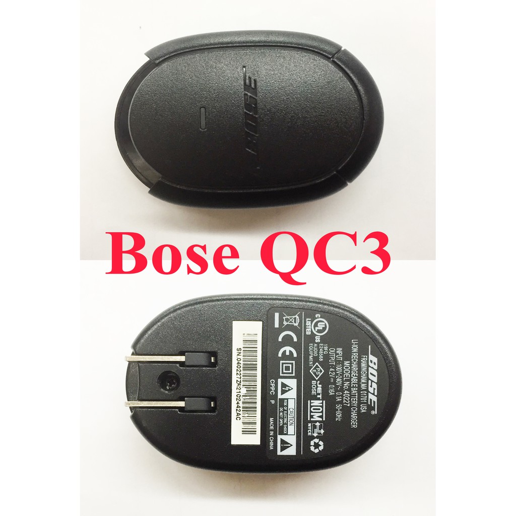 Bose QC3 qc 3 QuietComfort 3 noise canceling headphone charger charging head board adapter Bose QC3 