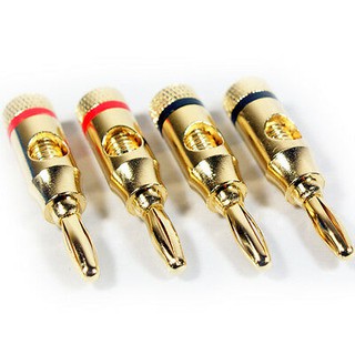 4mm Speaker Banana Plug Audio Jack Cable Connector Adapter 4PCS