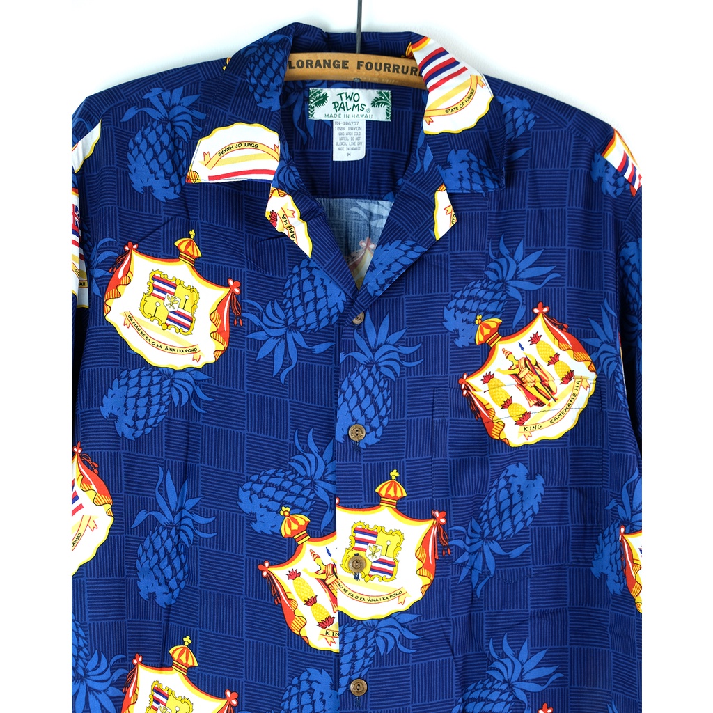 เสื้อฮาวาย TWO PALMS HAWAII SHIRT Crest Navy #1