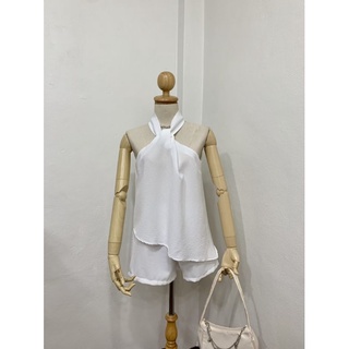 Tan เสื้อคล้องคอผ้าบับเบิ้ล มาคู่กับกางเกง