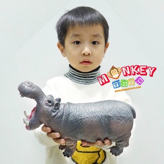 Monkey Toys - โมเดลสัตว์ Hippopotamus ฮิปโป เทา ขนาด 26.60 C…