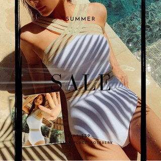 Hot ! Summer ชุดว่ายน้ำ วันพีช รัดรูป เซ็กซี่ นุ่มสบายด้วยเนื้อผ้าสแปนเด็กซ์ (พร้อมส่ง)