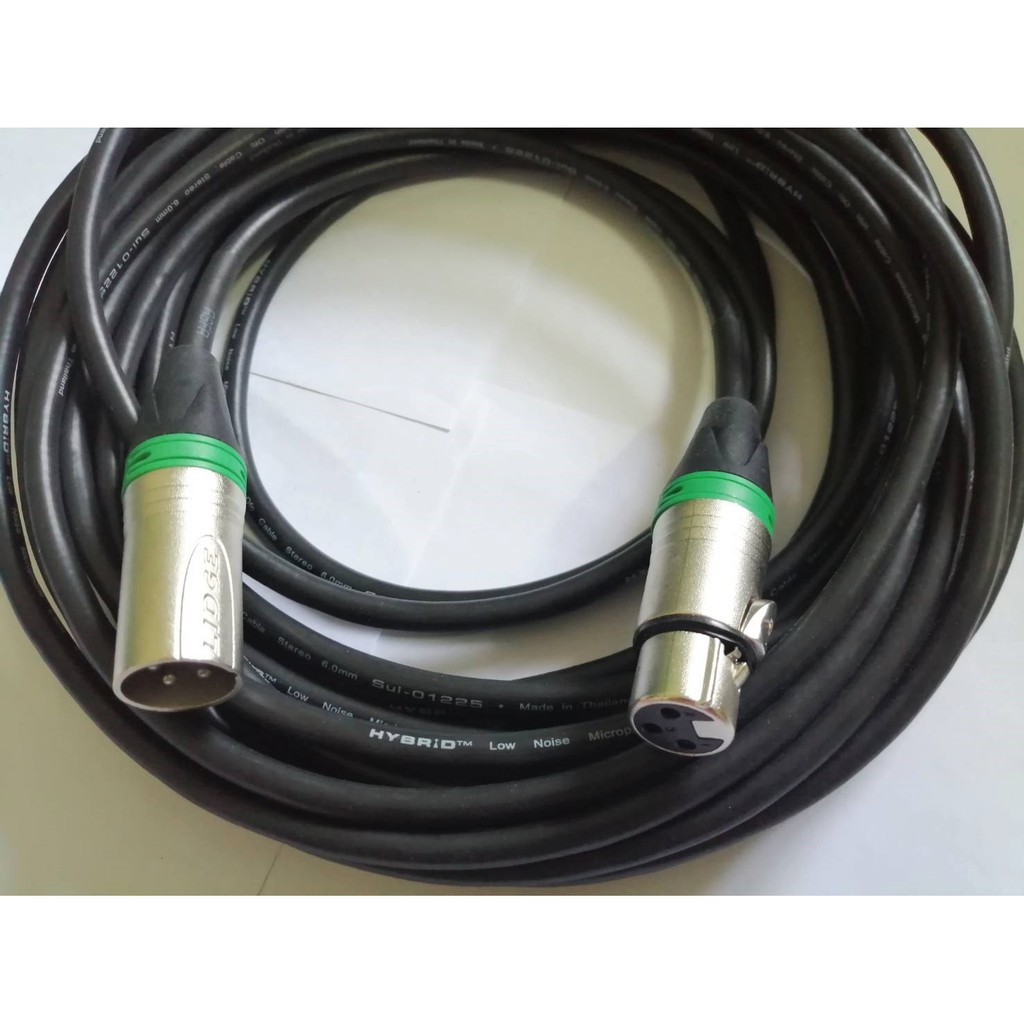 สายไมค์XLR Cable Stereo สายดำ หัวคละสี
