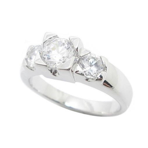 แหวนประดับแหวนแฟชั่น แหวนประดับ เพชรกลม ประดับเพชร cz สวยวิ้งวับ ชุบทองคำขาว ทองคำขาวแหวนเพชร