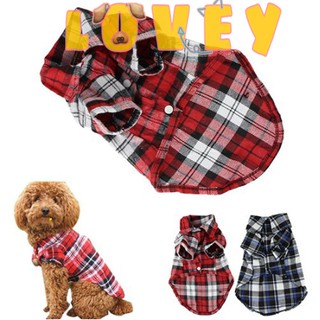 🐾lovey🐾 เสื้อสุนัขน่ารักเสื้อสุนัขลายสก๊อตเสื้อนอกเสื้อผ้าไซส์ใหญ่ Size XS S M L XL