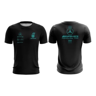 เสื้อยืดลําลอง พิมพ์ลาย Mercedes F1 3 มิติ สําหรับผู้ชาย และผู้หญิง