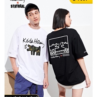 Stayreal Keith Haring KeithHaring เสื้อยืดแขนสั้น พิมพ์ลายพราง สําหรับผู้ชาย และผู้หญิง