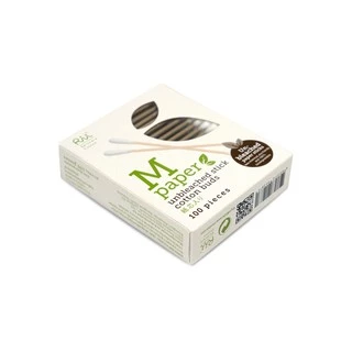 Rii M Paper Unbleached Stick Cotton Buds 100 pcs/Box