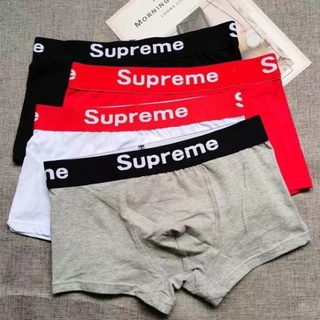 กางเกงบ็อกเซอร์ขาสั้น ผ้าฝ้าย พิมพ์ลาย Supreme สําหรับผู้ชาย