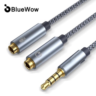 Bluewow HY191 อะแดปเตอร์สายเคเบิ้ลหูฟัง 3.5 มม. Male to Separate Stereo Aux Female สําหรับหูฟัง