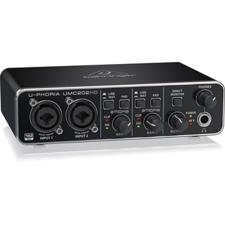 BEHRINGER U-PHORIA UMC202HD *ของแท้รับประกันศูนย์* 2×2 USB Audio Interface, 24-Bit/192 kHz, ปรีไมค์ MIDAS, รองรับ Mac/PC