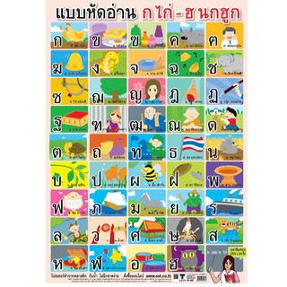 โปสเตอร์หัดอ่าน ก ไก่-ฮ นกฮูก #EP-037 โปสเตอร์ PP