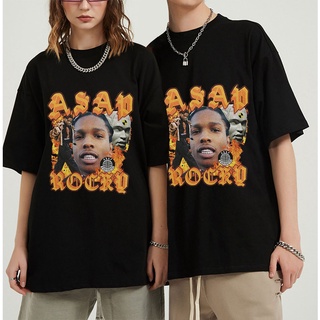 เสื้อยืดแขนสั้นลําลอง พิมพ์ลายการ์ตูน Asap Rocky แฟชั่นฤดูร้อน สไตล์ฮิปฮอป สําหรับผู้ชาย 2022 2022สามารถปรับแต่งได้