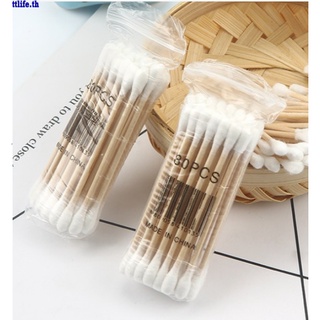【ANDES】100pcs double-ended cotton swabs, disposable make-up remover cleaning cotton swabs bag ear pick cotton swabs