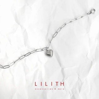 Lilith - Heart Stainless Bracelet สร้อยข้อมือสแตนเลส จี้หัวใจ