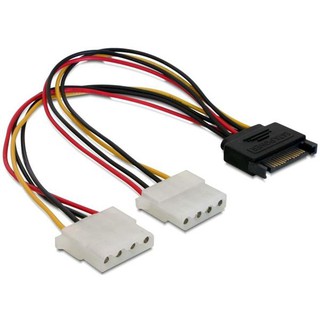 ราคาสายแปลง สายต่อ SATA ออก 4 Pin IDE โมเล็กซ์ 15 Pin SATA Male to 4 Pin Molex Female SATA Power Cable