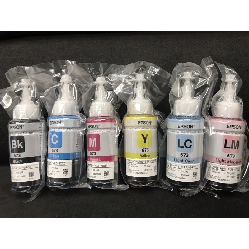 หมึก Epson T673 6สี ใช้กับ L800/L1800/L805/L810/L850 แบบไม่มีกล่อง
