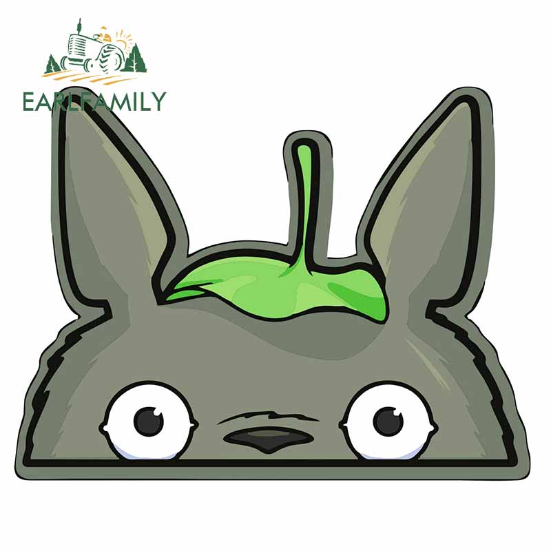 EARLFAMILY 13 ซม.Totoro Peeking สติกเกอร์รถอะนิเมะบุคลิกภาพ Creative Decal กันน้ําแฟชั่นตกแต่งสําหรับ JDM SUV RV
