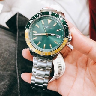 FOSSIL Fenmore Midsize Silver-Tone Stainless Steel Watch ขนาดหน้าปัด 45 mm