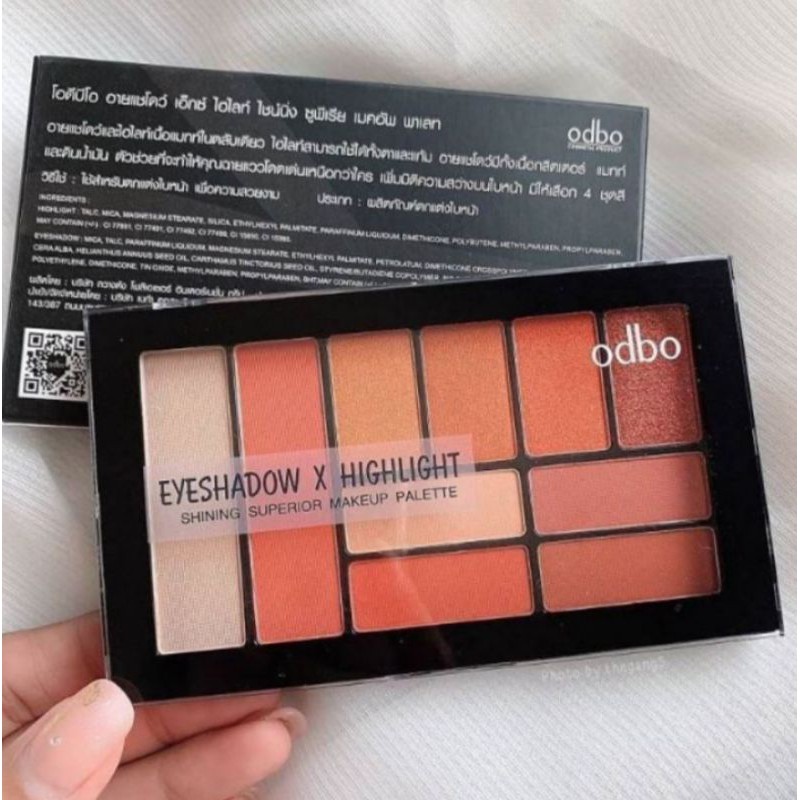 🔥พาเลทตา odbo EYESHADOW X HIGHLIGHT🔥