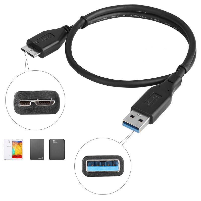USB 3.0 Type A To Micro B Extension Cable for External Hard Drive Disk