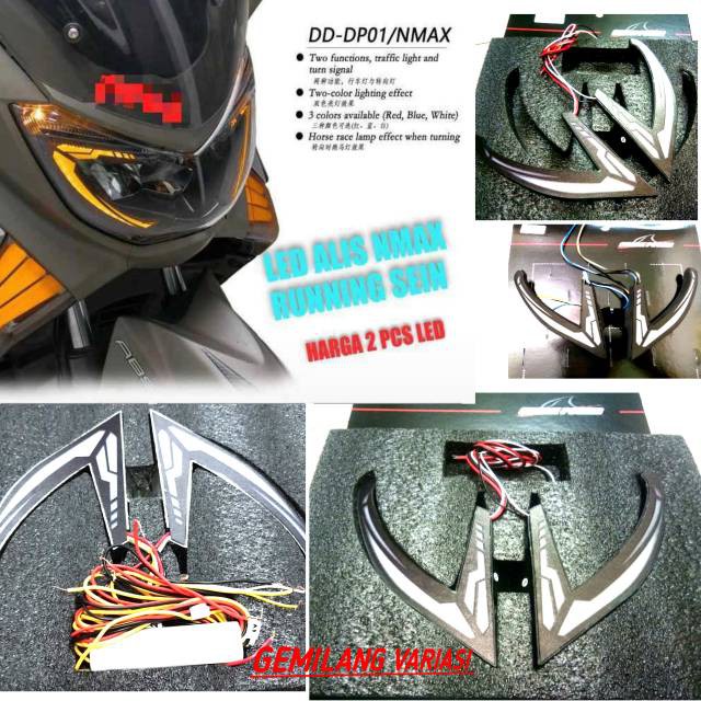 คิ้ว nmax เก่า (2ชิ้น) audy led 2 in 1 pnp, audy yamaha nmax ไฟคิ้วเก่า, nmax 2015, nmax 2015, nmax 