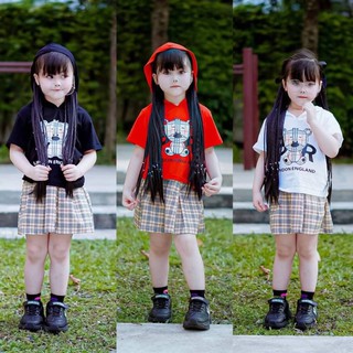 ชุดเซทเด็ก 2 ชิ้น เสื้อฮูดหมี+กระโปรงลายบลูเบอรี่