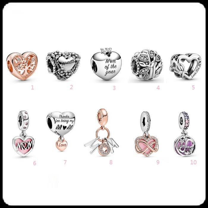 925 Silver Mom Love Charm จี้ DIY วันแม่