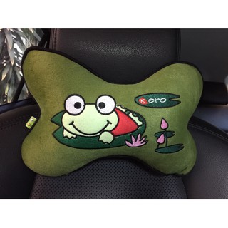 ลิขสิทธิ์แท้ กบเคโระ หมอนรองคอทรงกระดูกในรถยนต์ 1 ชิ้น สีเขียว Kero 1pc Car Neck Rest Cushion Head Pillow