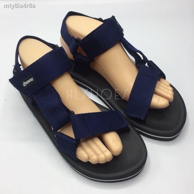 2021Kento🔥ไซส์5-16🔥รองเท้ารัดส้นชาย-หญิง สีดำ/กรม/เทา