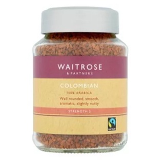 Waitrose Colombian Arabica Freeze Dried Coffee 100g.เวทโทรสกาแฟโคลัมเบียอาราบิก้าฟรีซดราย  อาหารเครื่องดื่ม