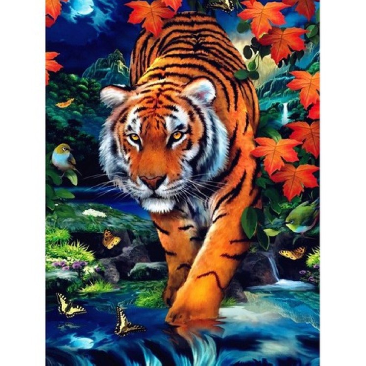 DIY 5D 5D รอบลูกปัดเต็ม Tiger เพชรจิตรกรรม,ลูกปัด