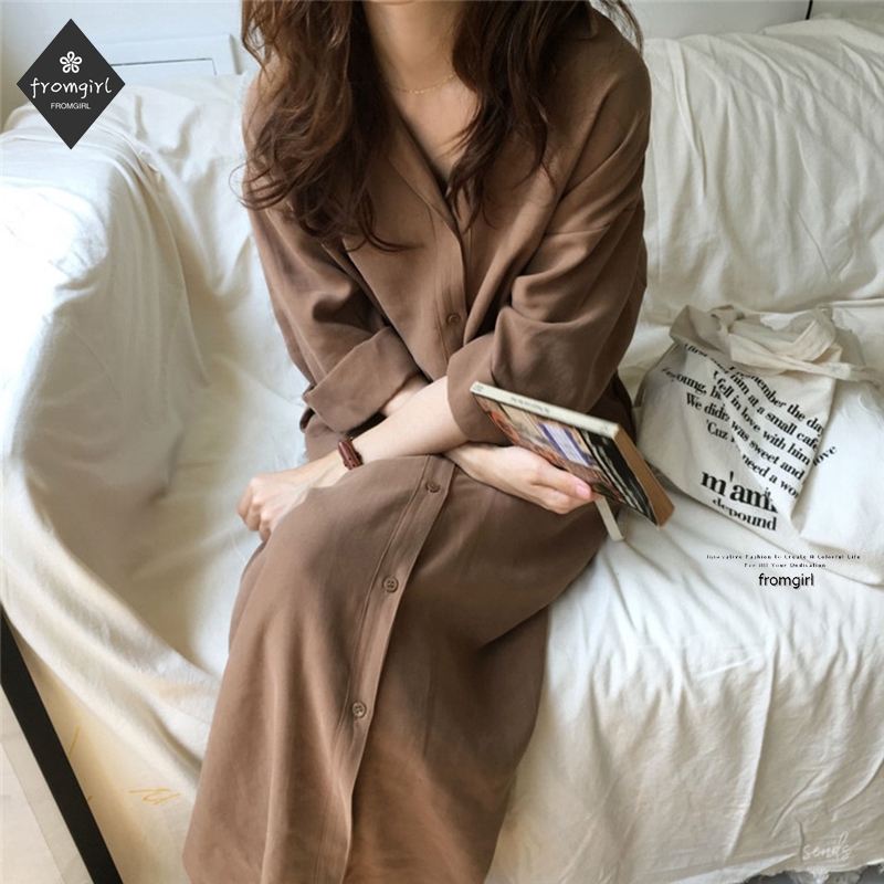 ชุดเดรสยาว แขนยาวลายจุดสำหรับผู้หญิง facebook ig instagram 2020 A372