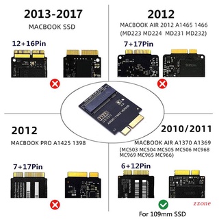 Zzz อะแดปเตอร์การ์ดไรเซอร์ M.2 Ngff SSD สําหรับ macbooks AIR 2010-2011 A1369 A1370 เป็น M.2 Ngff Sata