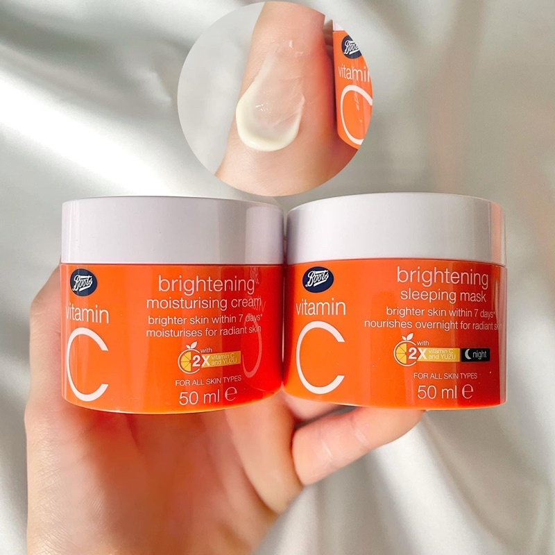 💥ถูกที่สุด🔥สูตรใหม่🔥วิตามินซี Boots Vitamin C เดย์ครีม ไนท์ครีม สลีปปิ้งมาส์ค  ฟื้นบำรุงผิวหน้า