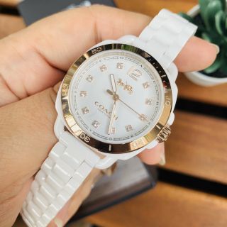 เซรามิค 
COACH 
Tatum Crystal White Dial Ladies Watch ขนาด 34 มม