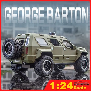 Klt โมเดลรถยนต์ SUV George Parton Diecast 1:24 ของเล่นสําหรับเด็กผู้ชาย ของขวัญวันเกิด