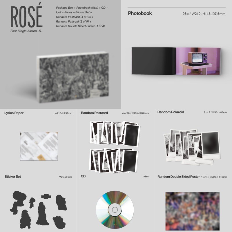 pre-orderอัลบั้ม Rosé First Single Album - R - kit album Rose Vinyl LP ...