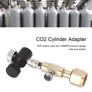 CO2 Cylinder Refill Adapter W21.8‑14 with Release Valve ASA 1500PSI Pressure Gauge