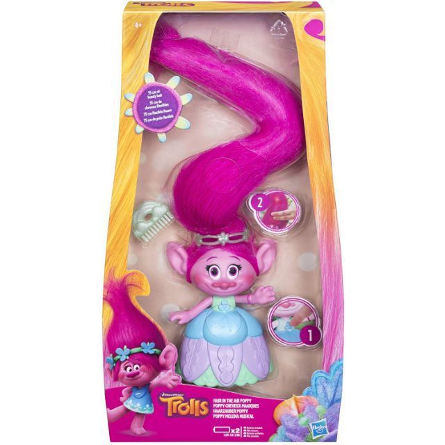 Trolls DreamWorks Hair in The Air Poppy Doll Figure
With Sounds