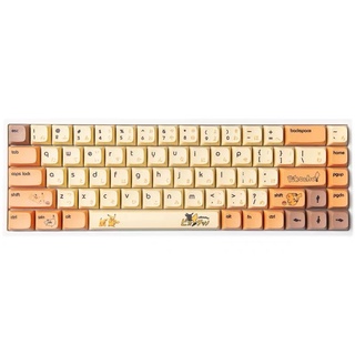 ปุ่มกดคีย์บอร์ด PBT 137 คีย์ ลายปิกาจู สีย้อม แบบเรียบง่าย สไตล์ญี่ปุ่น