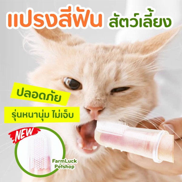 พร้อมส่ง แปรงสีฟันสุนัข แมว แบบนิ่ม สวมนิ้ว ทำจากซิลิโคน ช่วยขัดฟัน ลดการเกิดหินปูน ปลอดภัย